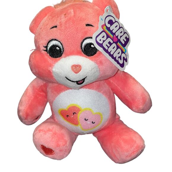 Care Bears 9" Love-a-Lot Pink Plush Stuffed Animal Embroidered Eyes Nose Toy - Picture 3 of 12